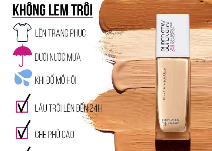 vô giá trị Hướng dẫn sử dụng kem nền Maybelline Superstay 30h