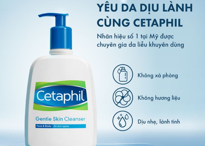 null Sữa rửa mặt Cetaphil dịu nhẹ không xà phòng giúp loại bỏ tế bào chết của da