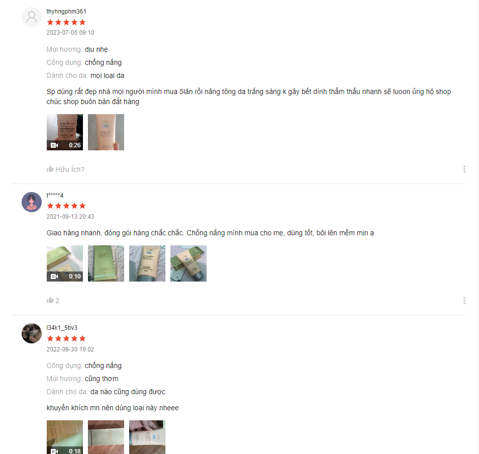 Review từ người dùng thực tế kem chống nắng Ezie có tốt không