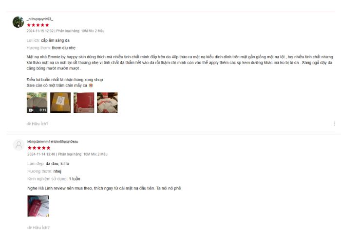 Review hiệu quả từ người dùng