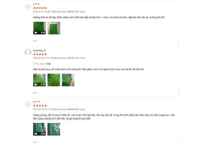 Review hiệu quả từ người dùng