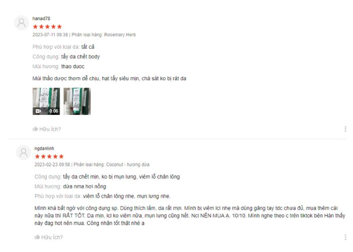 Review tẩy da chết Plu có tốt không từ khách hàng