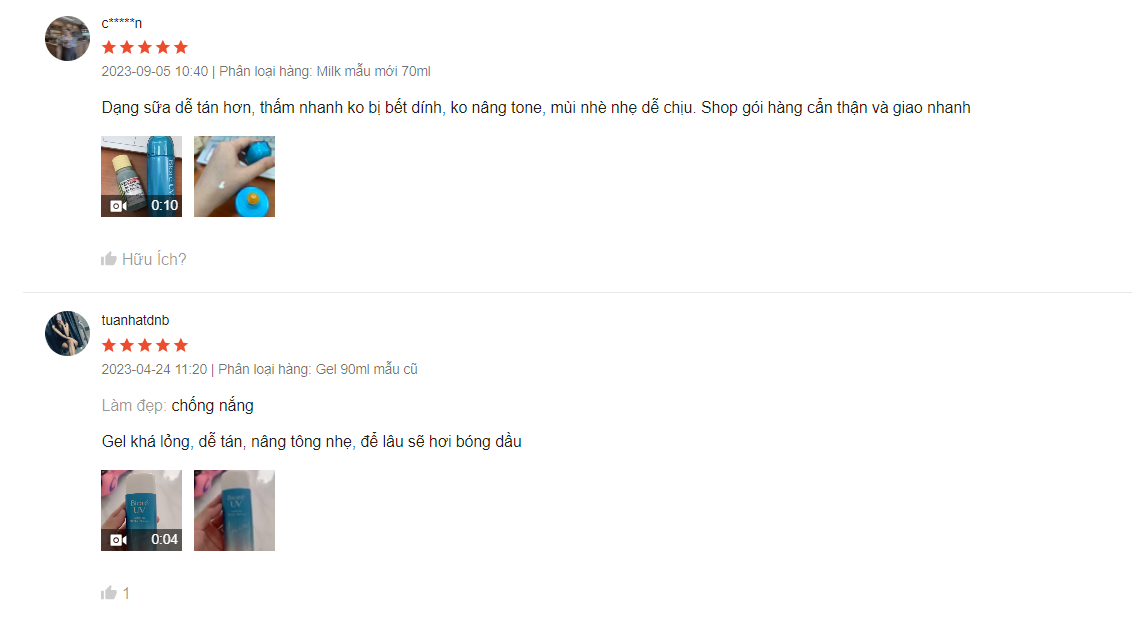 Review từ người dùng trên sàn thương mại