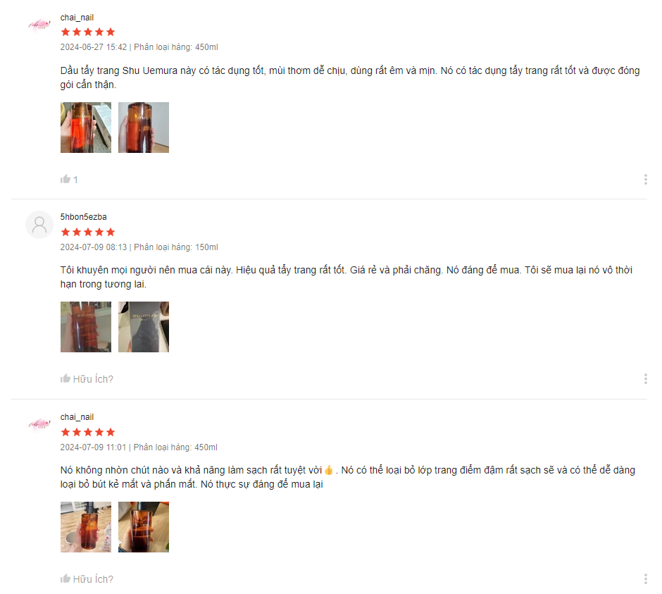 Review hiệu quả từ người dùng