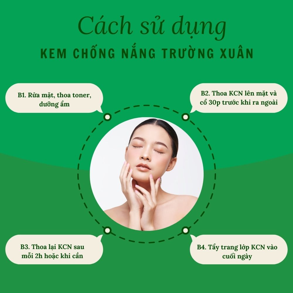 Cách sử dụng kem chống nắng Trường Xuân