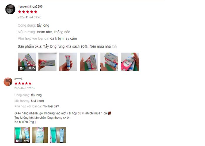 Khách hàng nói gì về kem tẩy lông Veet nhật