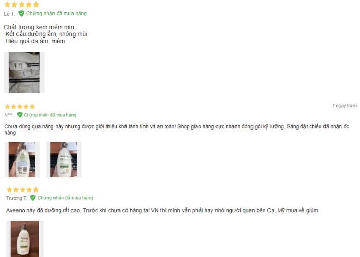 Review từ người dùng Kem dưỡng ẩm Aveeno có tốt không?