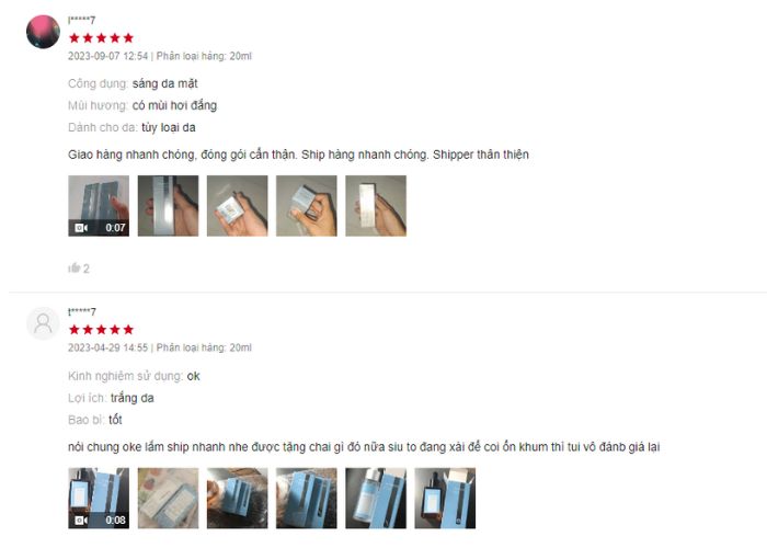 Review từ người dùng Serum Aisasea có tốt không?