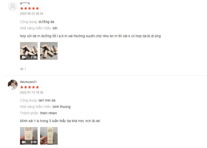 Review từ người dùng Serum trị mụn Trịnh Lan Anh có tốt không?