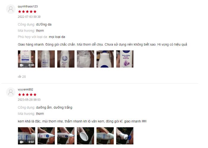 Review từ người dùng Sữa dưỡng thể Nivea ban đêm có tốt không