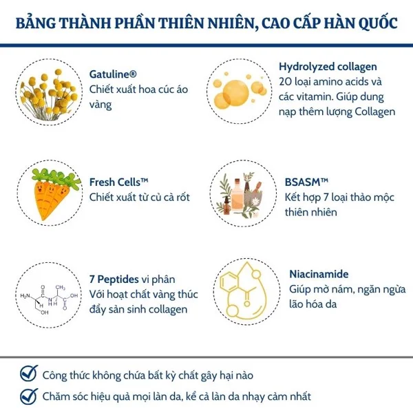 Thành phần chính trong kem dưỡng da kor