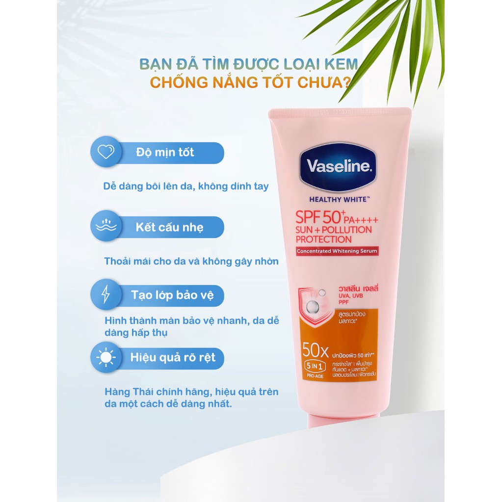 Review thành phần kem chống nắng body Vaseline