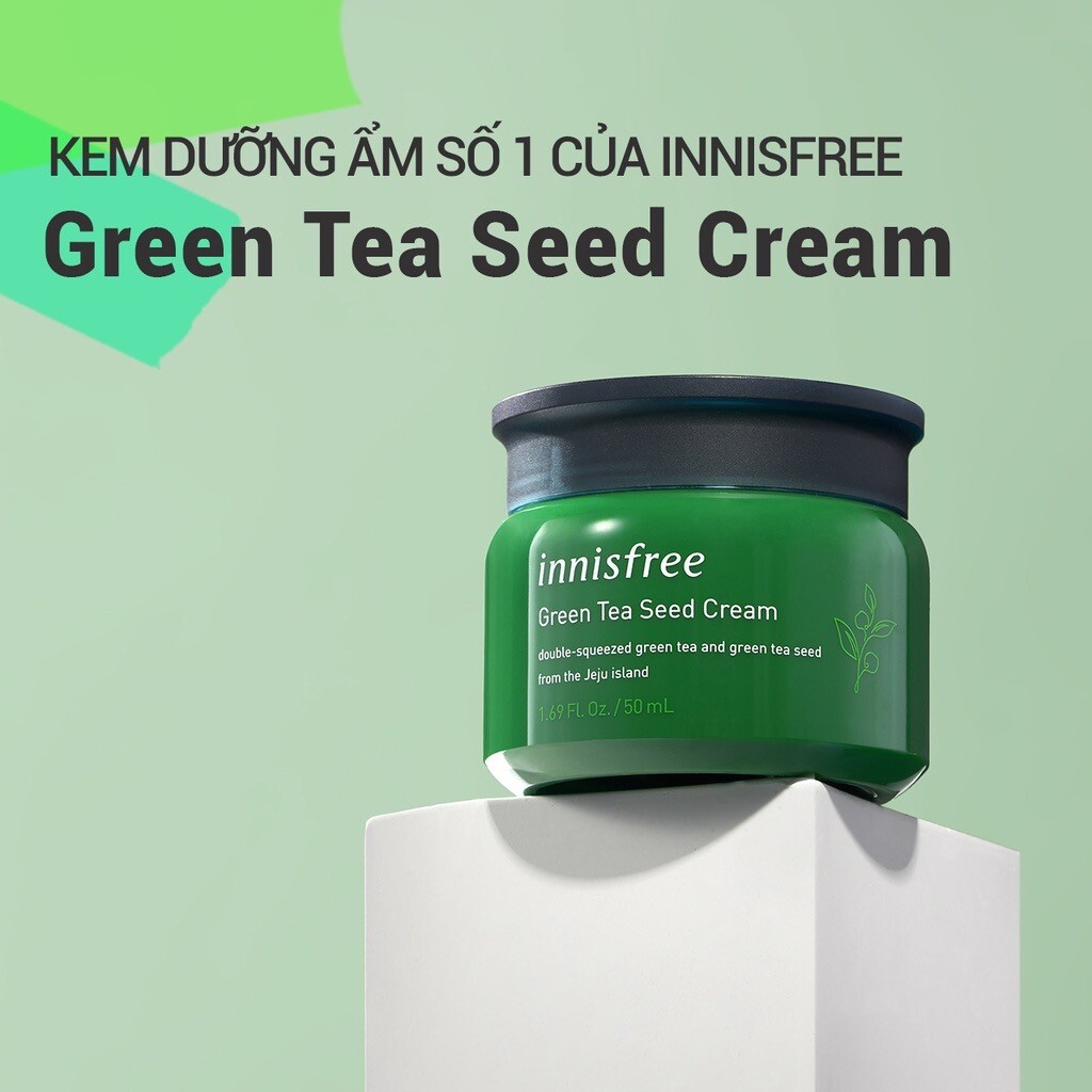 Kem dưỡng ẩm cho da khô Hàn Quốc Innisfree Green Tea Seed Cream