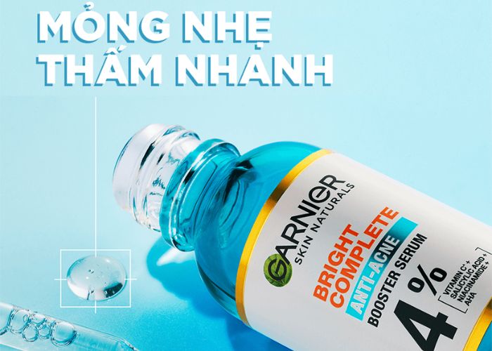 Serum Garnier có kết cấu mỏng nhẹ
