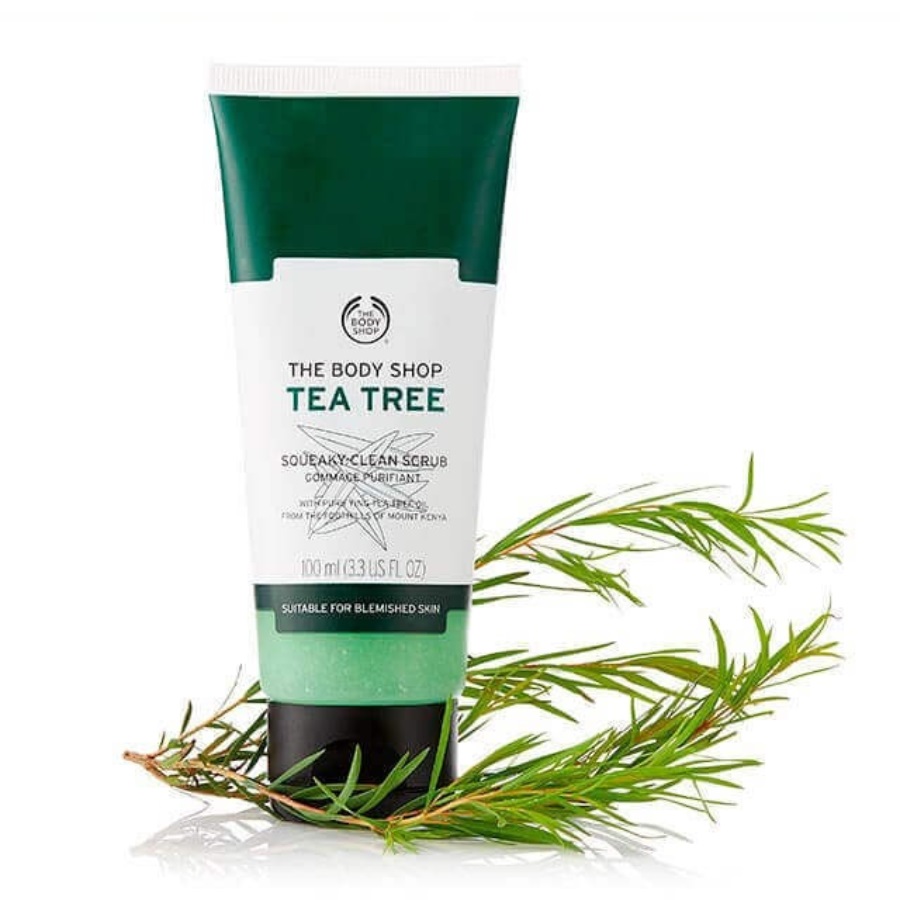 Kem tẩy tế bào chết da mặt The Body Shop Tea Tree Squeaky-Clean Scrub 100ml