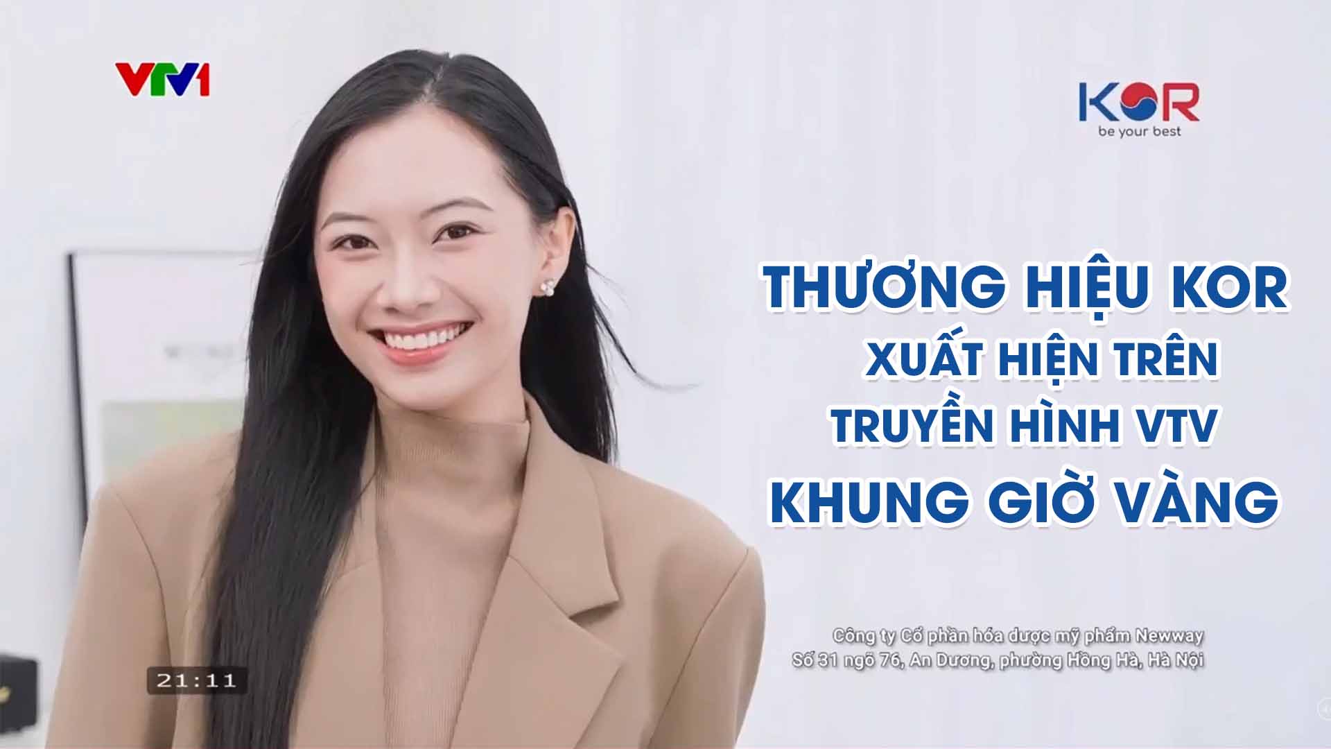 Thương hiệu KOR xuất hiện trên truyền hình VTV khung giờ Vàng