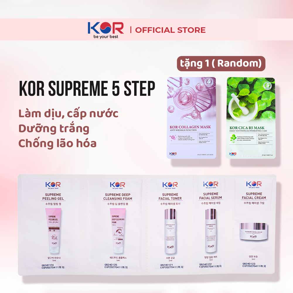 Bộ KOR Supreme 5 Step Travel Kit - Bộ mỹ phẩm du lịch KOR
