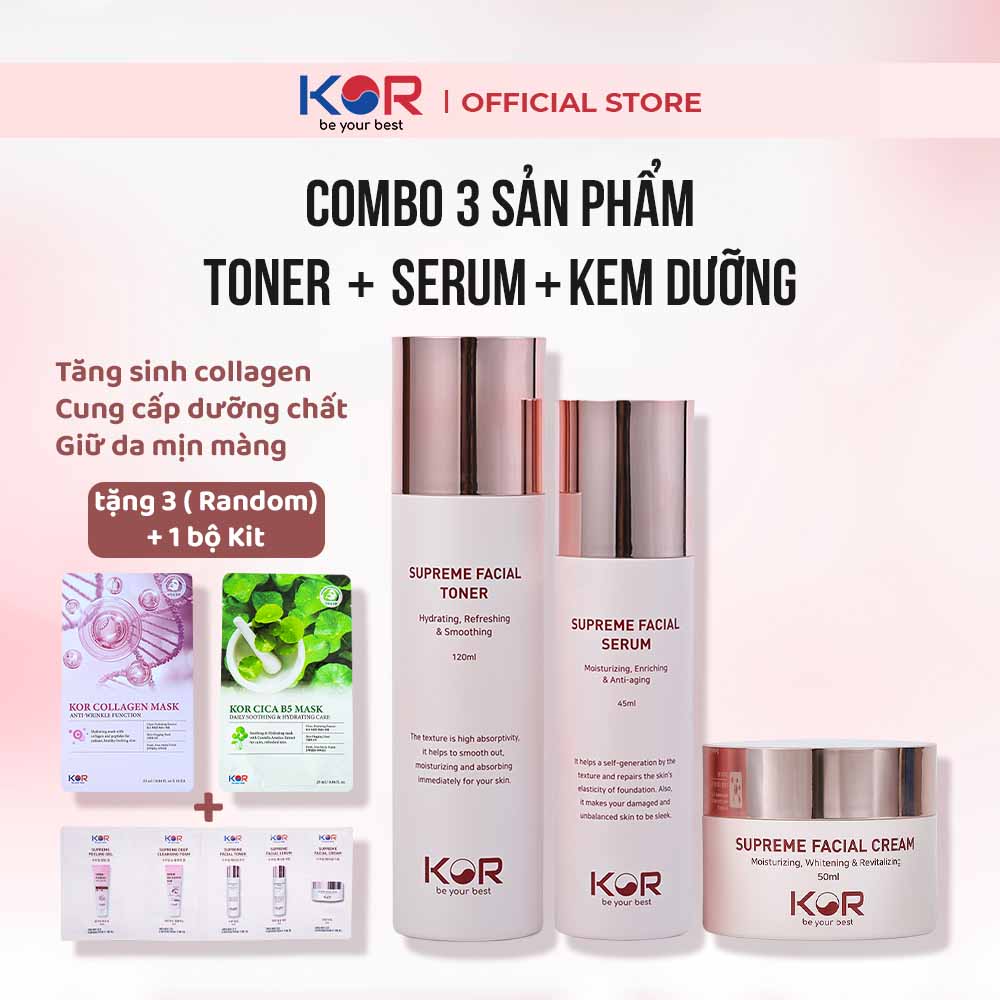 Bộ chăm sóc trẻ hóa da 3 sản phẩm KOR Hàn Quốc