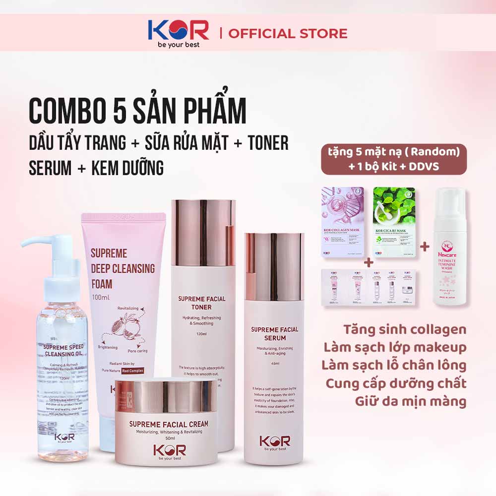 Bộ chăm sóc da toàn diện 5 sản phẩm KOR Hàn Quốc