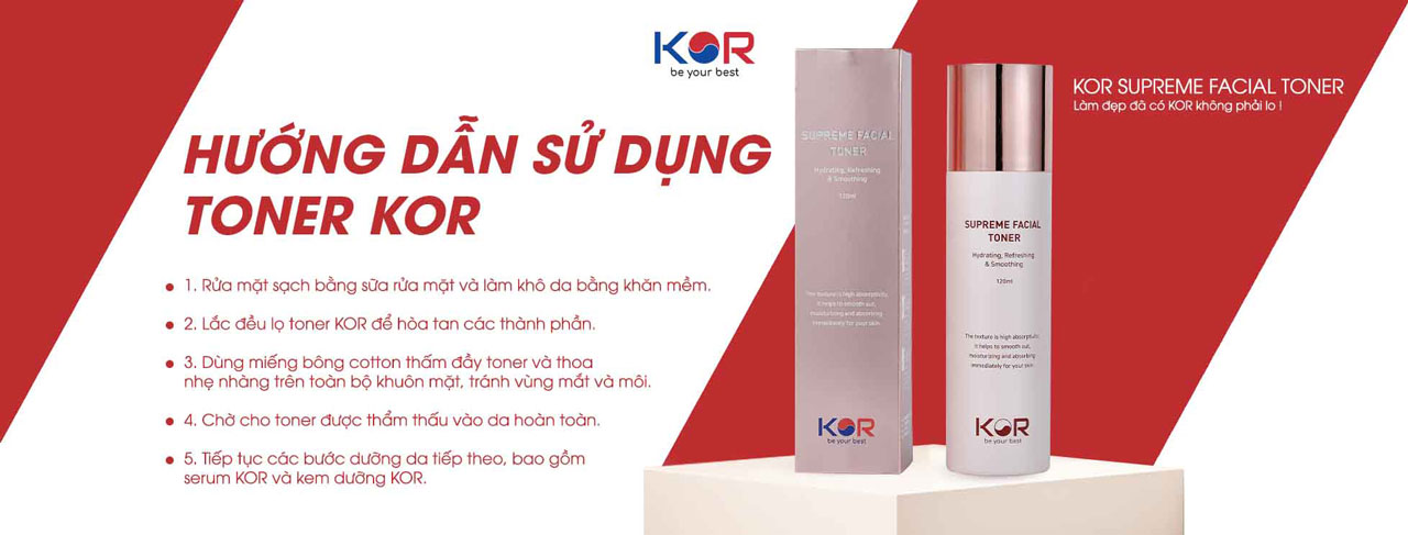 Hướng dẫn sử dụng Toner KOR SUPREME FACIAL