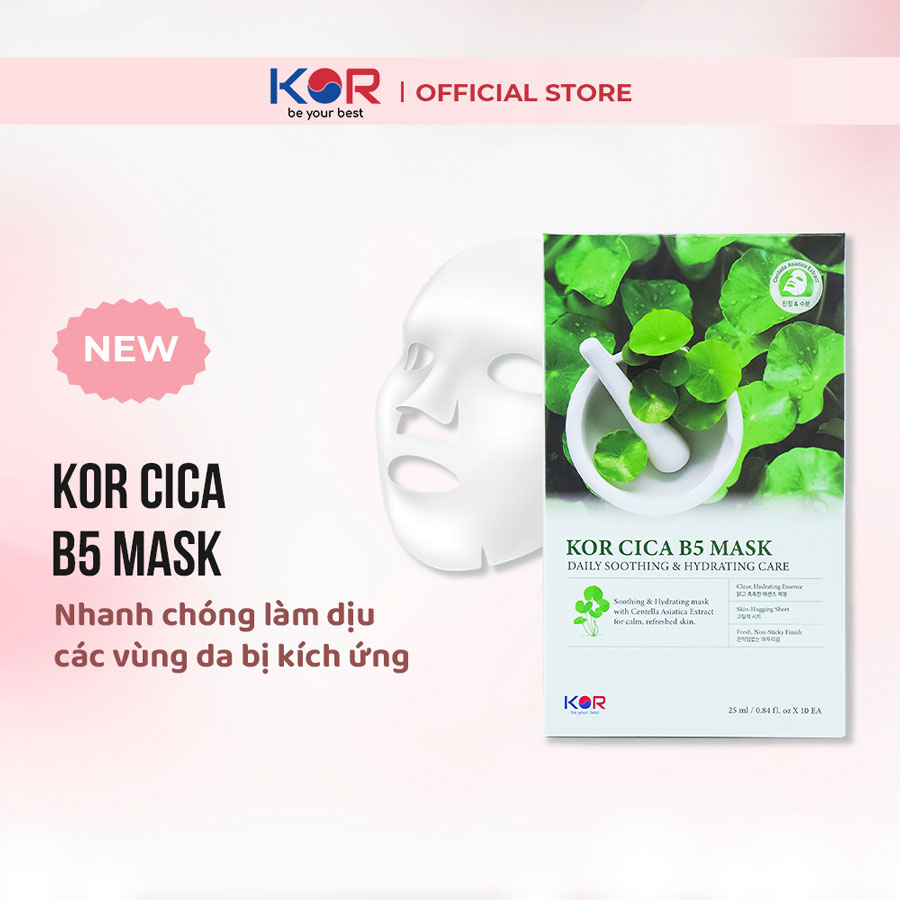 Mặt nạ KOR CICA B5 MASK - DAILY SOOTHING & HYDRATING CARE