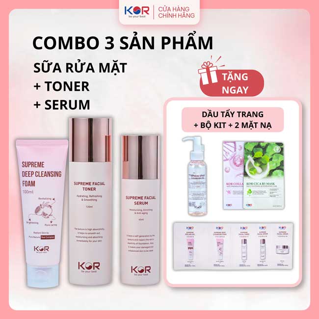 Bộ Dưỡng Ẩm Toàn Diện ( Sữa rửa mặt + Toner + Serum )