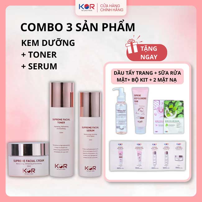 Bộ Mềm Mịn Mỗi Ngày ( Toner + Serum + Kem dưỡng )