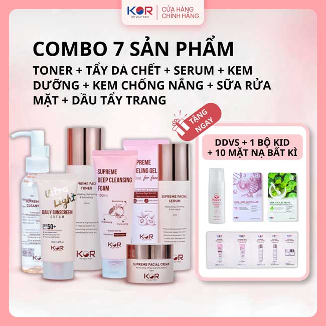 Bộ Bộ Chăm Da Toàn Diện KOR ( 7 sản phẩm KOR )
