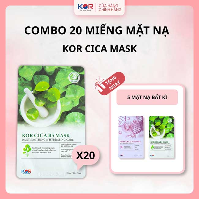 COMBO 20 Miếng mặt nạ KOR CICA B5 MASK