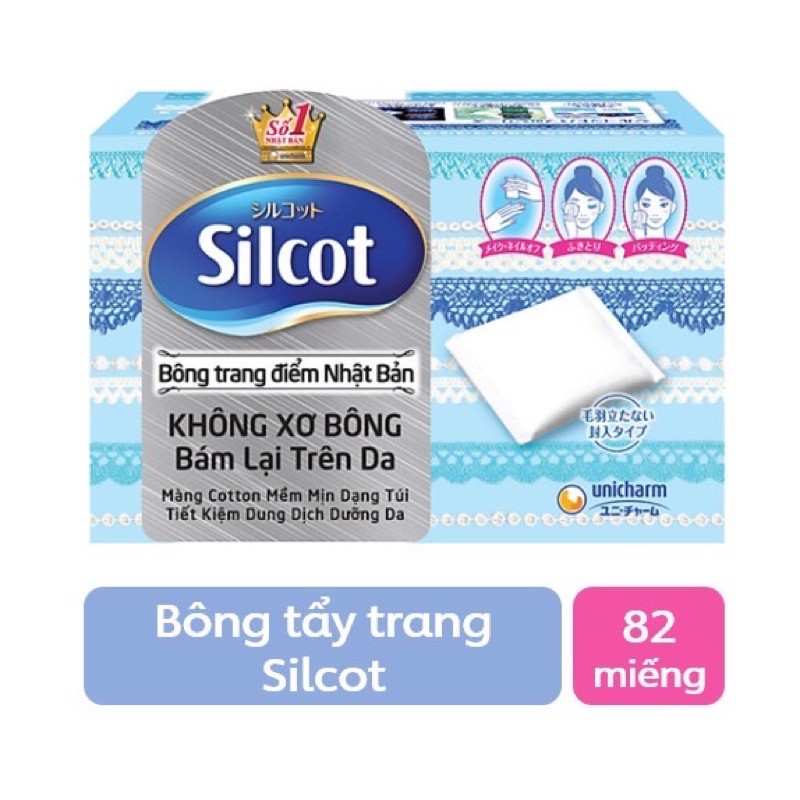 Bông Tẩy Trang Silcot Cơ Bản Hộp 82 Miếng