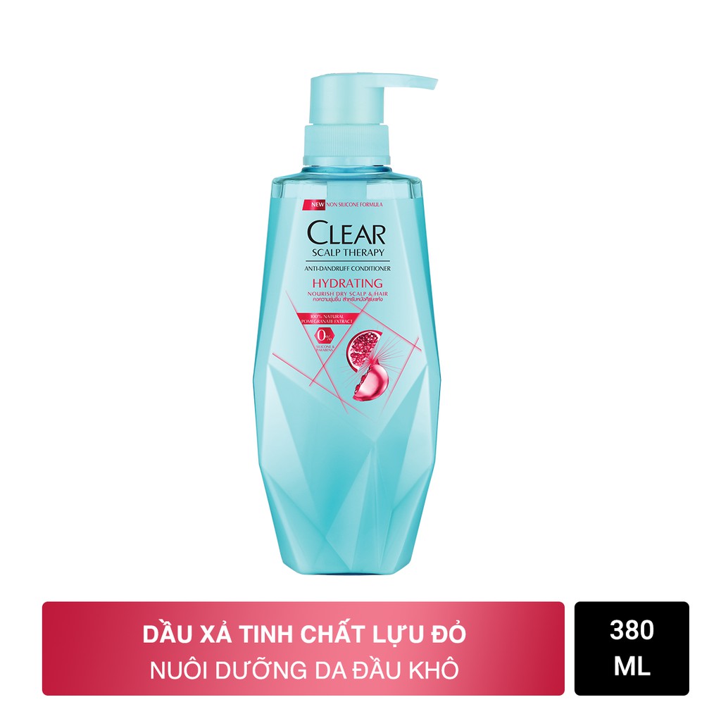 Dầu Xả Clear Tinh Chất Lựu Đỏ Nuôi Dưỡng Da Đầu Khô 380ml