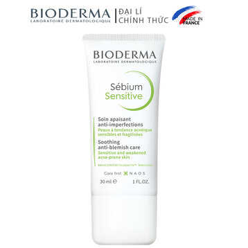 Kem Dưỡng Ẩm Bioderma Dành Cho Da Mụn, Nhạy Cảm 30ml