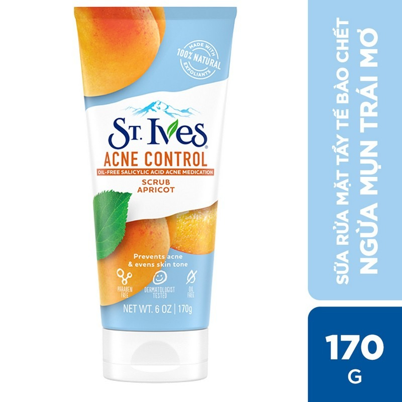 Sữa Rửa Mặt St.Ives Tẩy Tế Bào Chết Ngừa Mụn 170g