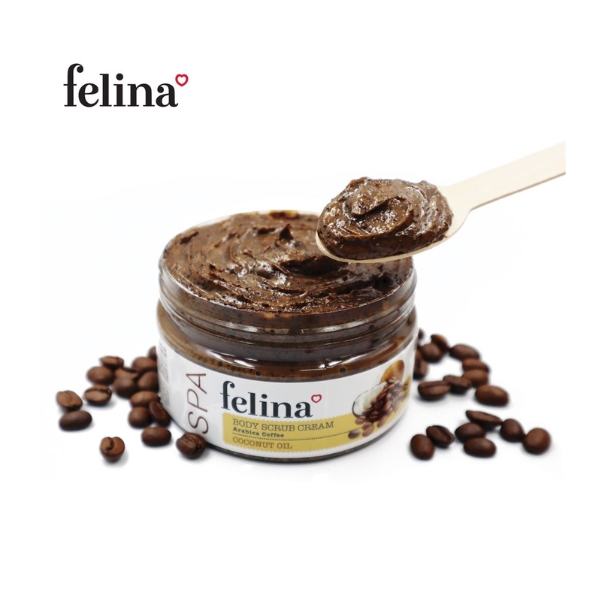Kem Tẩy Tế Bào Chết Felina Hạt Cà Phê & Tinh Dầu Dừa 220g