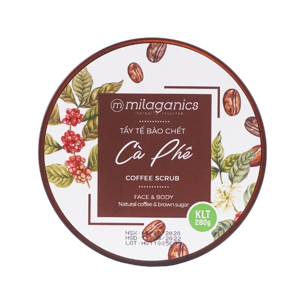 Tẩy Da Chết Milaganics Natural Coffee & Brown Sugar Scrub