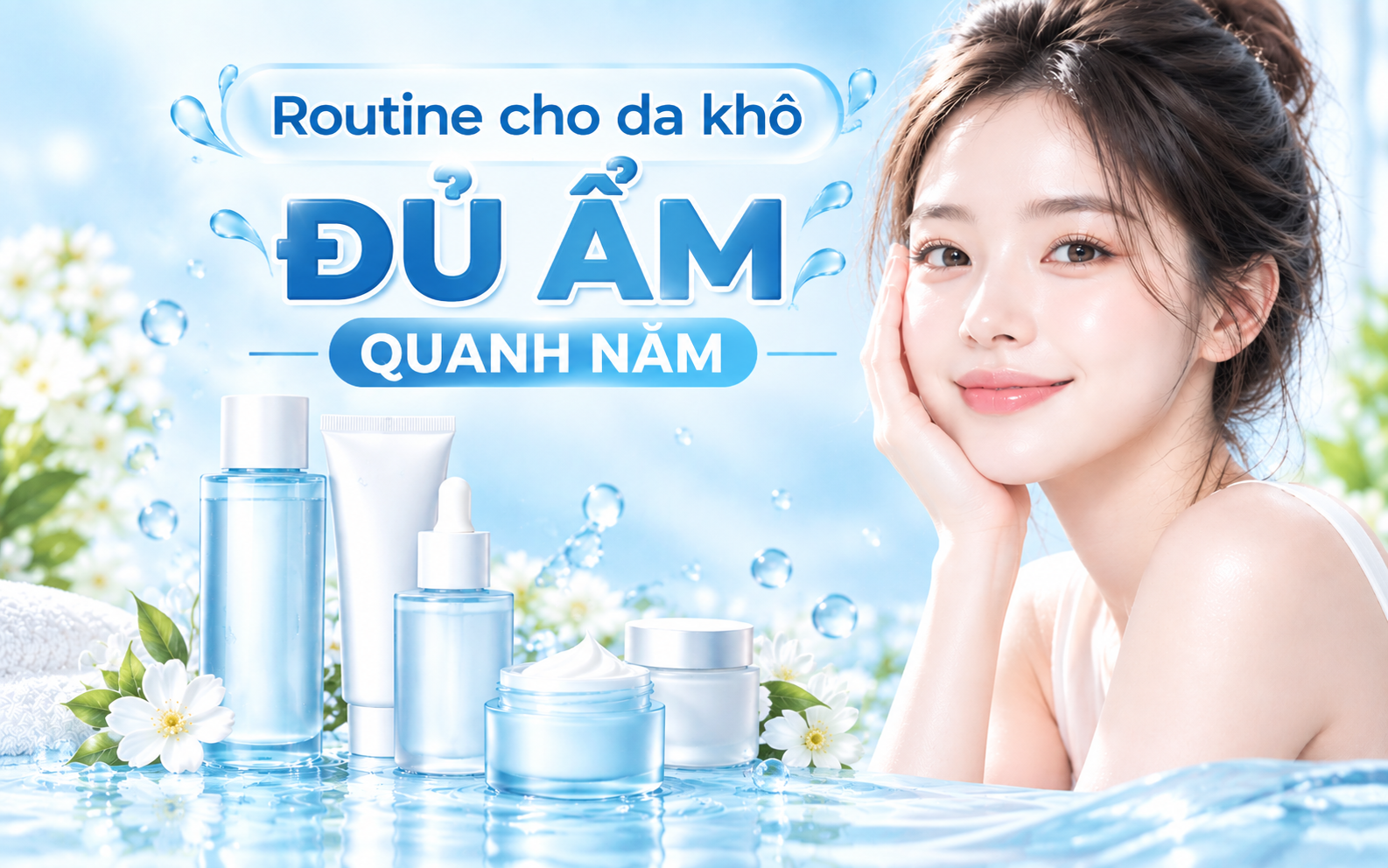 Routine cho da khô đủ ẩm quanh năm: Hướng dẫn từng bước