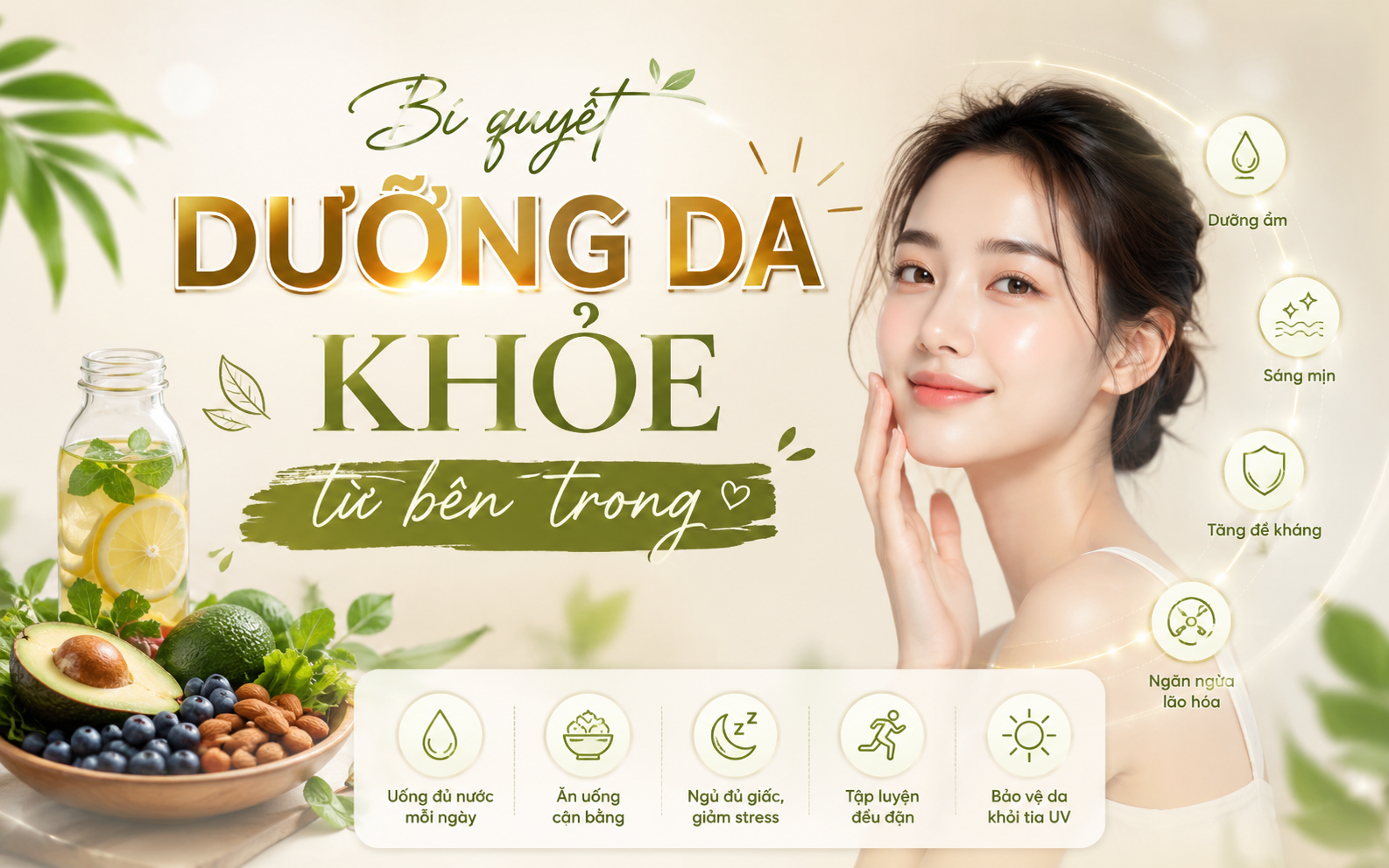 Bí Quyết Dưỡng Da Khỏe Từ Bên Trong Cho Làn Da Rạng Rỡ