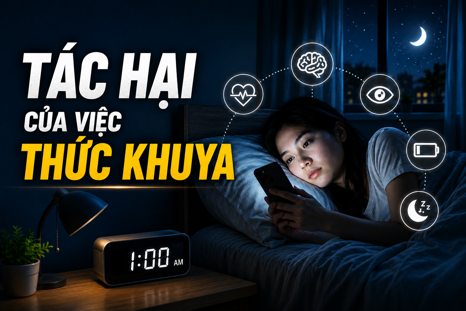Tác hại của việc thức khuya: 9 ảnh hưởng nghiêm trọng đến sức khỏe