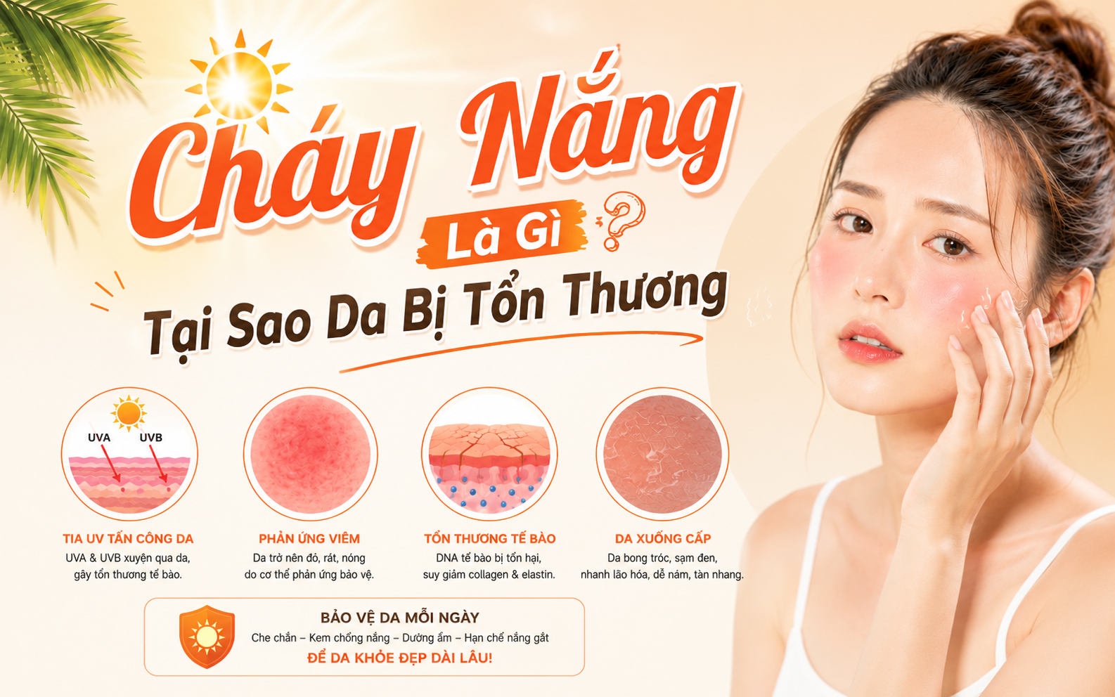 Cháy Nắng - Nguyên Nhân, Dấu Hiệu Và Cách Phục Hồi Da Hiệu Quả