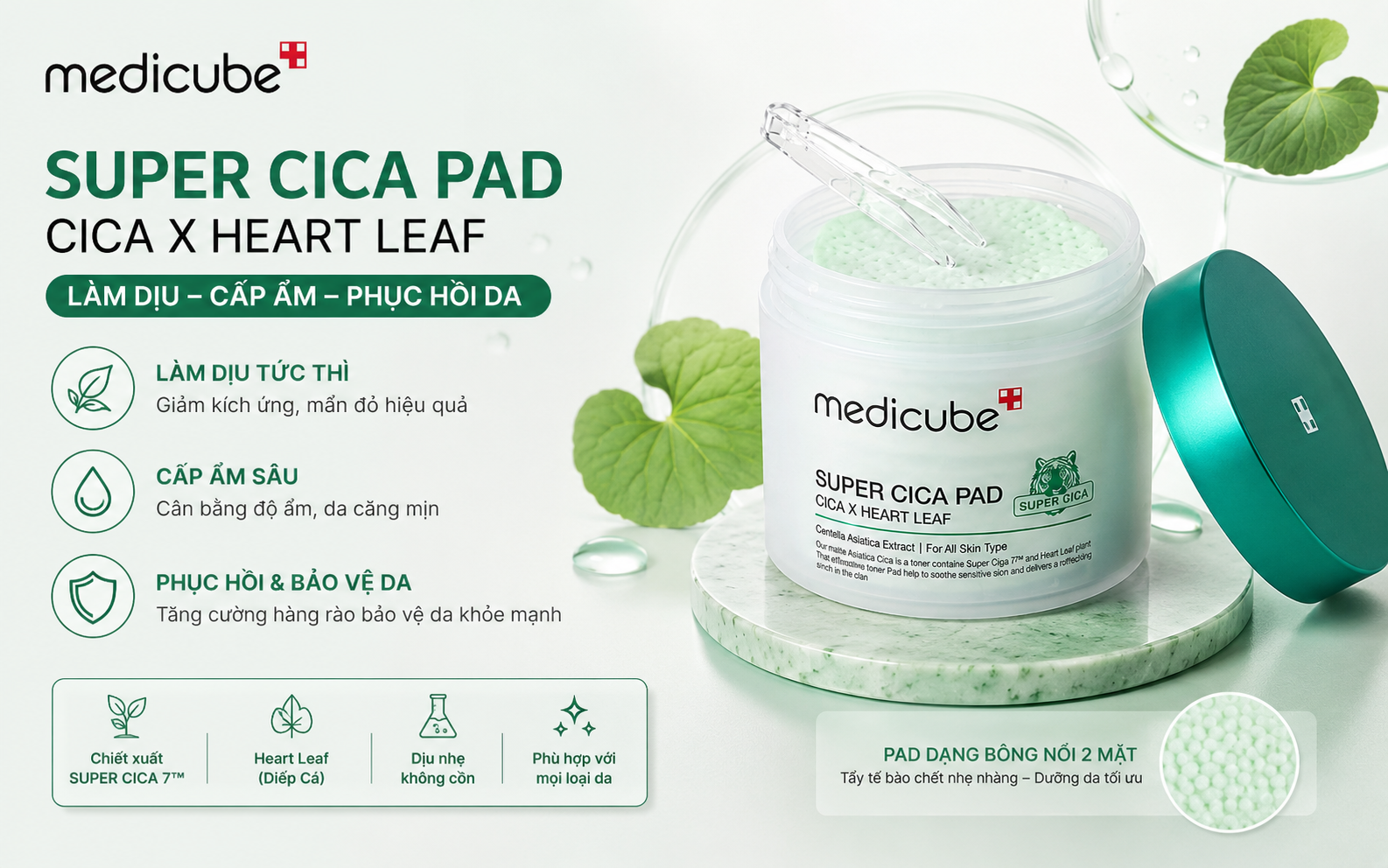 Toner Pad Medicube Super Cica Pad – Giải Pháp Phục Hồi Da Nhạy Cảm
