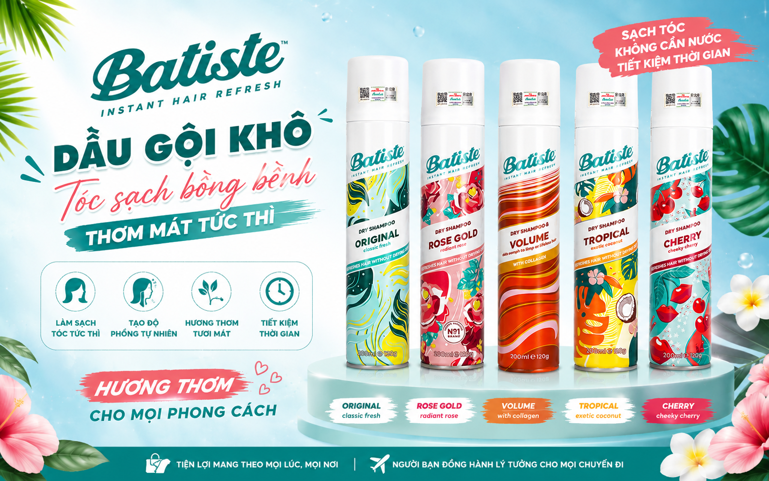 Dầu Gội Khô Batiste - Giải Pháp Cứu Tóc Bết, Tạo Phồng Hiệu Quả