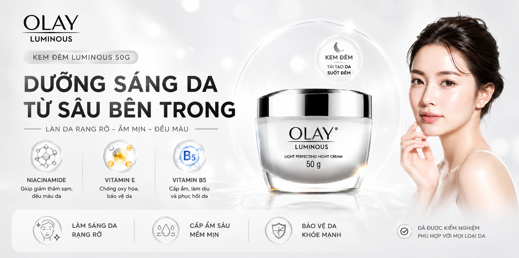 Kem Dưỡng Ẩm Olay Luminous Ban Đêm Có Tốt Không? Review Chi Tiết