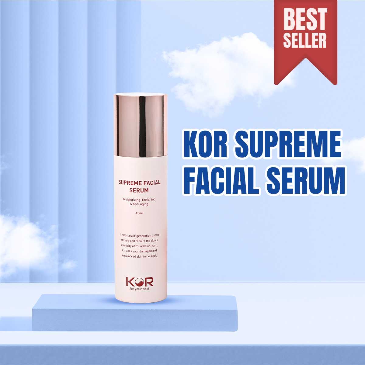 Serum dưỡng trắng, mờ nhăn KOR SUPREME FACIAL SERUM Hàn Quốc 45ml