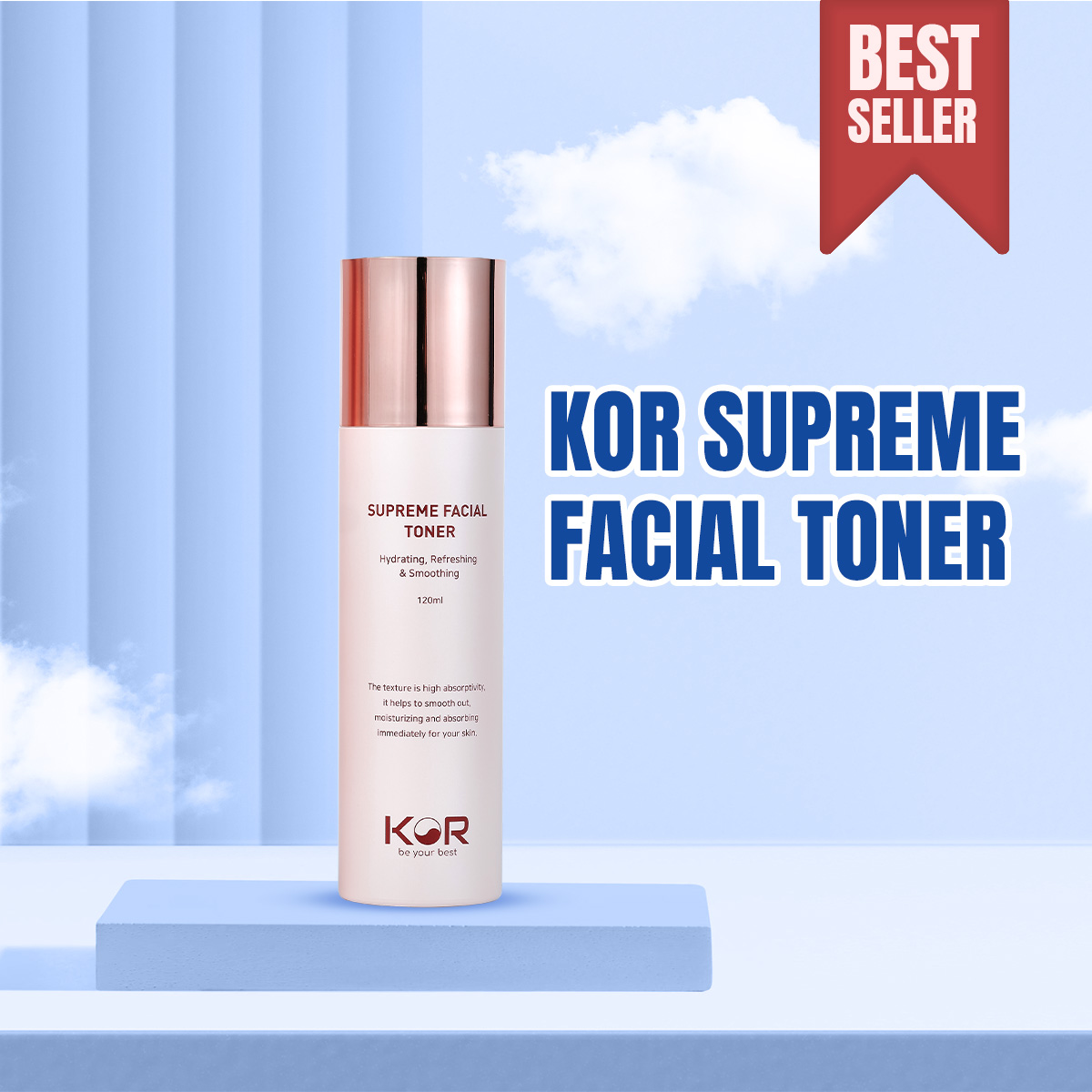 Toner cấp ẩm, dưỡng da chuyên sâu KOR SUPREME FACIAL TONER Hàn Quốc 120ml