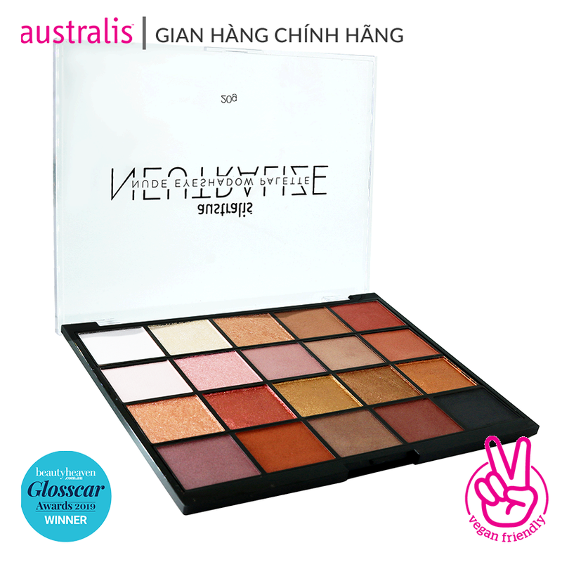 Bảng Phấn Mắt Australis 20 Màu Dạng Lì, Ánh Nhũ 20g