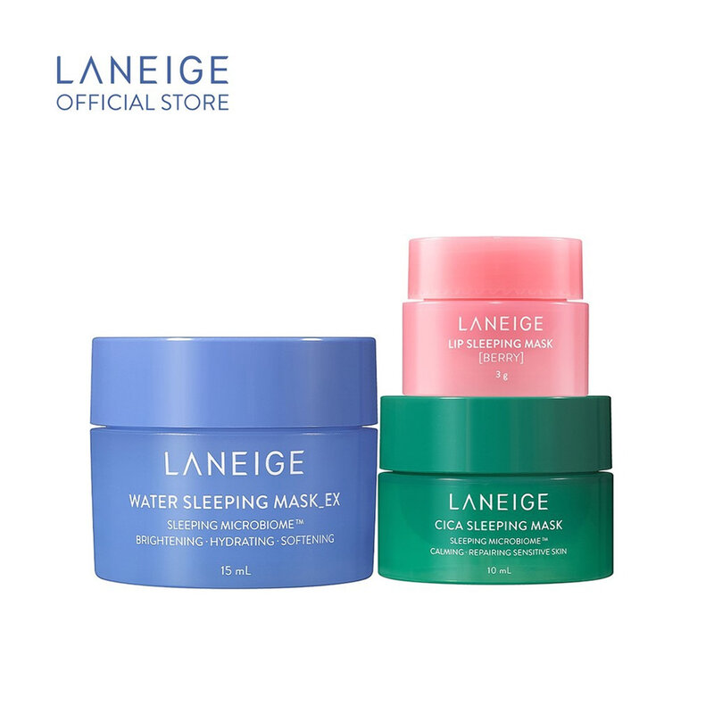 Bộ Sản Phẩm Mặt Nạ Ngủ Laneige Cho Mặt Và Môi 3 Món