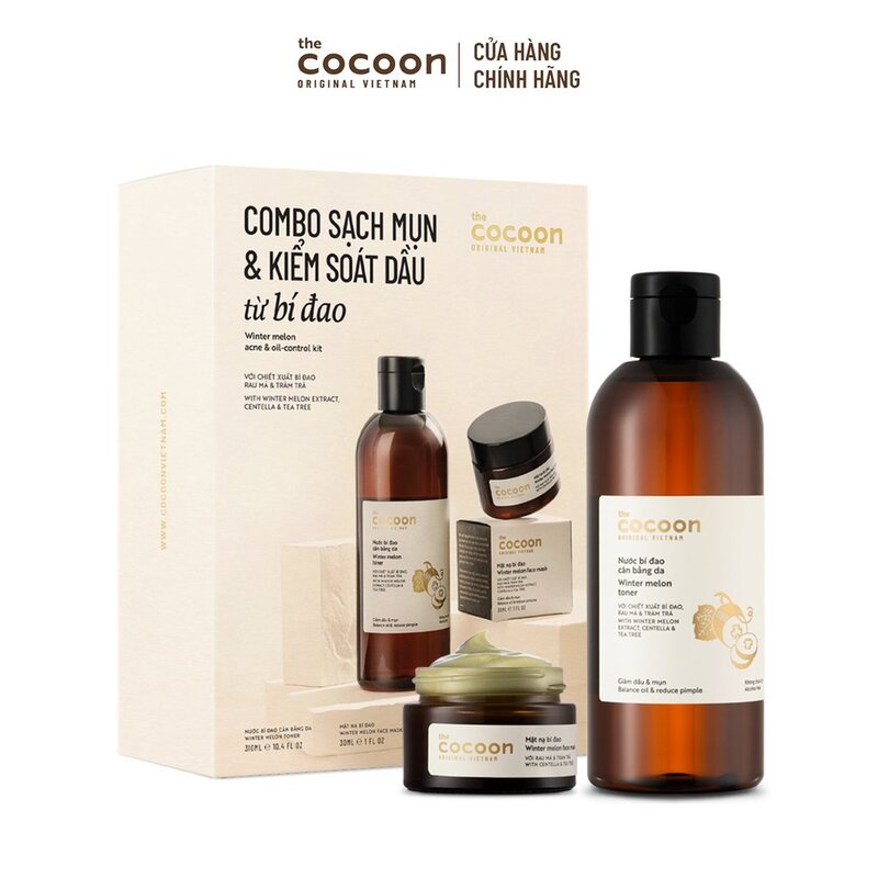 Combo Cocoon Nước Bí Đao Cân Bằng Da 310ml + Mặt Nạ Bí Đao 30ml