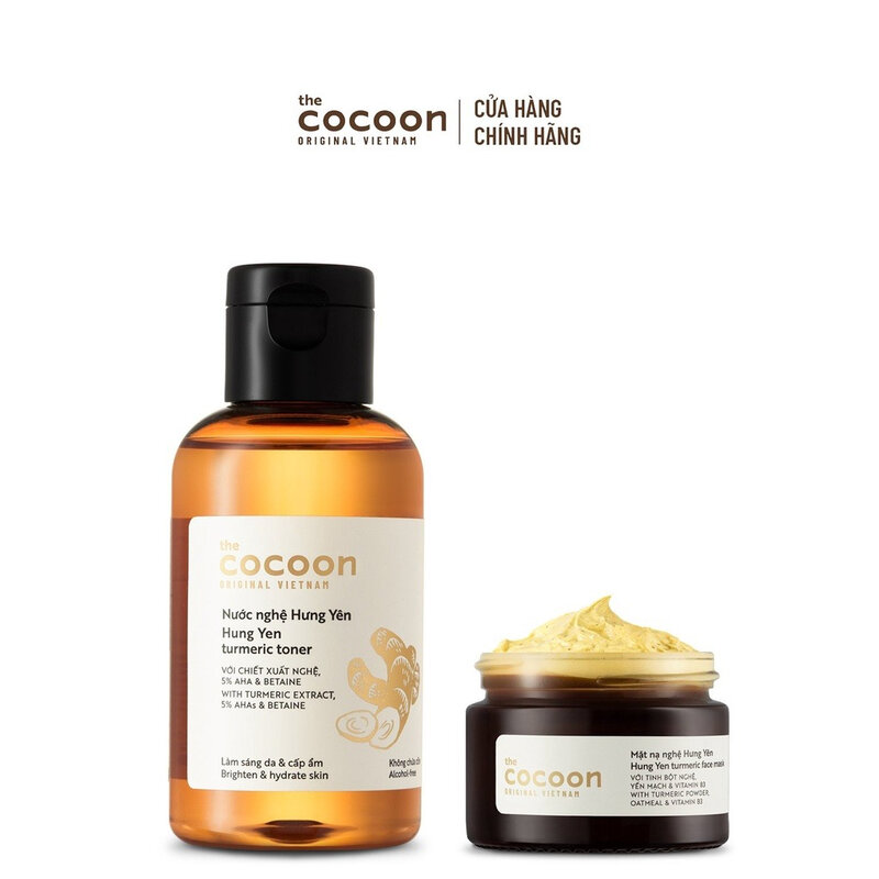 Bộ Đôi Cocoon Nước Hoa Hồng + Mặt Nạ Nghệ Hưng Yên