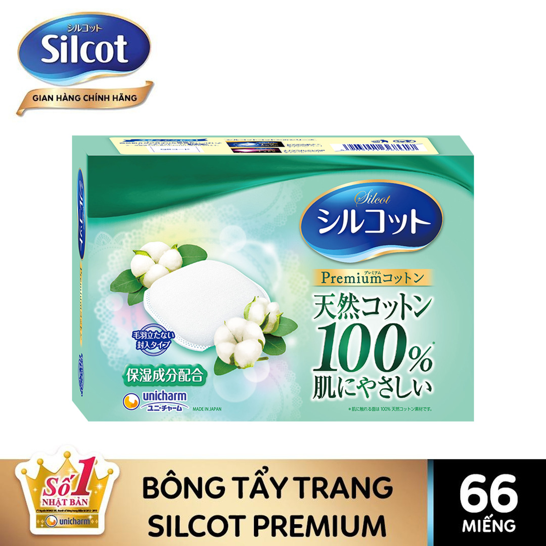 Bông Tẩy Trang Silcot Premium Hộp 66 Miếng
