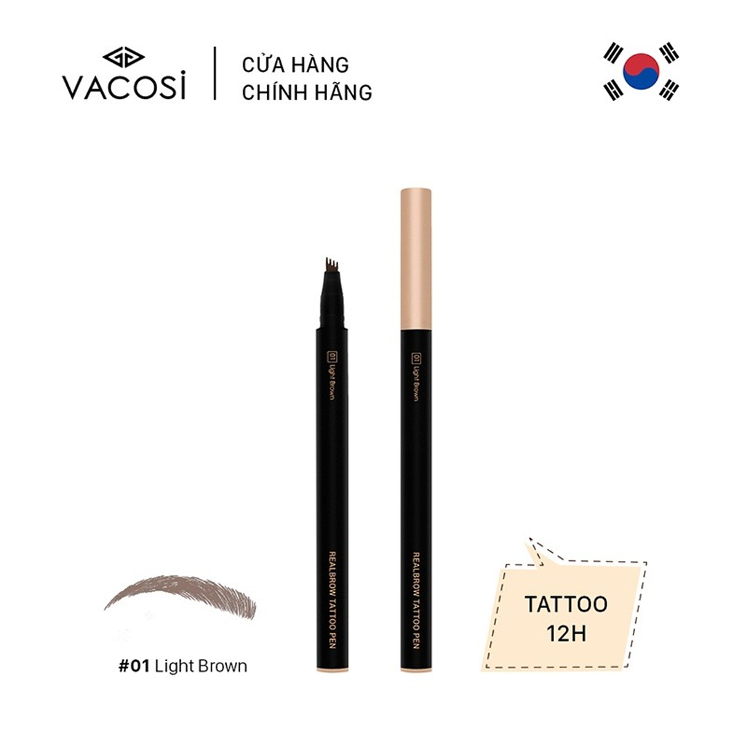 Bút Kẻ Sợi Mày Tatoo Vacosi 03 Dark Brown 3g